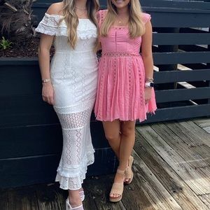 White off the shoulder lace dress